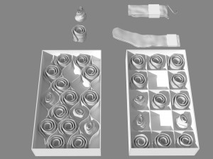 folded socks calcetines doblados rack display 3D Model