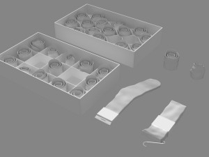 folded socks calcetines doblados rack display 3D Model