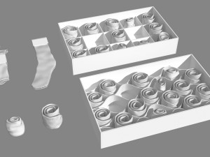 folded socks calcetines doblados rack display 3D Model