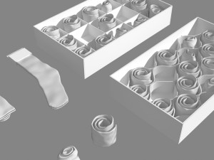 folded socks calcetines doblados rack display 3D Model