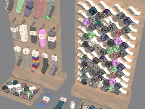 folded socks calcetines doblados socks display rack calcetin doblado sock socks calcetin calcetin 3D Model