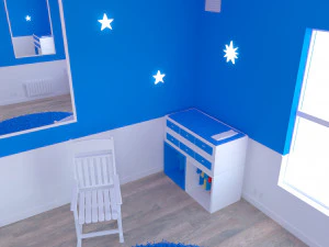 habitacion bebe дитяча кімната 2 спальні інтер'єр 1 кімната постільна білизна ліжко вітальня концепція дизайну інтер'єру 3D Модель