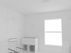 habitacion bebe дитяча кімната 2 спальні інтер'єр 1 кімната постільна білизна ліжко вітальня концепція дизайну інтер'єру 3D Модель