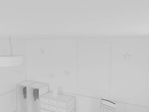 habitacion bebe дитяча кімната 2 спальні інтер'єр 1 кімната постільна білизна ліжко вітальня концепція дизайну інтер'єру 3D Модель