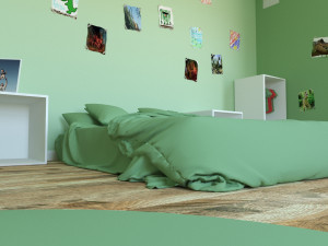 child bedroom interior 1 room bedding bed living scene interior design concept furniture architectur 3D Model
