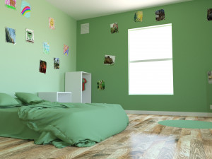 child bedroom interior 1 room bedding bed living scene interior design concept furniture architectur 3D Model