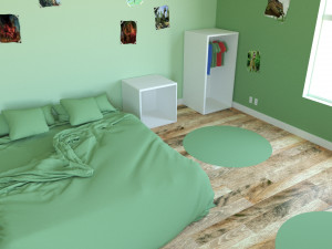 child bedroom interior 1 room bedding bed living scene interior design concept furniture architectur 3D Model