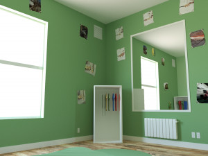 child bedroom interior 1 room bedding bed living scene interior design concept furniture architectur 3D Model