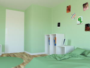 child bedroom interior 1 room bedding bed living scene interior design concept furniture architectur 3D Model
