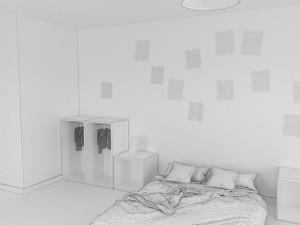 child bedroom interior 1 room bedding bed living scene interior design concept furniture architectur 3D Model