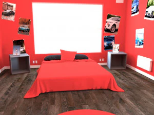 child bedroom interior 2 room bedding bed living scene interior design concept furniture architectur 3D Model