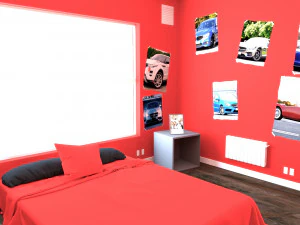child bedroom interior 2 room bedding bed living scene interior design concept furniture architectur 3D Model