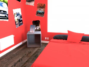 child bedroom interior 2 room bedding bed living scene interior design concept furniture architectur 3D Model