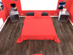 child bedroom interior 2 room bedding bed living scene interior design concept furniture architectur 3D Model