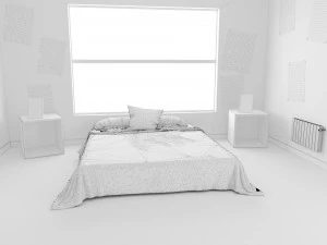 child bedroom interior 2 room bedding bed living scene interior design concept furniture architectur 3D Model