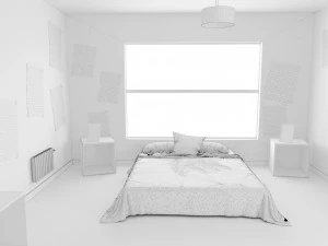 child bedroom interior 2 room bedding bed living scene interior design concept furniture architectur 3D Model