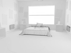 child bedroom interior 2 room bedding bed living scene interior design concept furniture architectur 3D Model