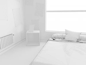 child bedroom interior 2 room bedding bed living scene interior design concept furniture architectur 3D Model
