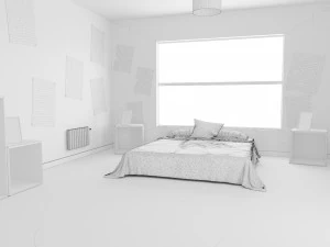 child bedroom interior 2 room bedding bed living scene interior design concept furniture architectur 3D Model