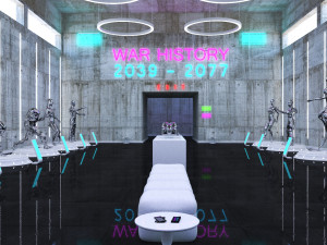 cyberpunk museum interior futuristic design building robot alien fiction cyborg steampunk restaurant Modelo 3D