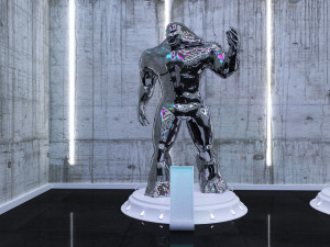 cyberpunk museum interior futuristic design building robot alien fiction cyborg steampunk restaurant 3D Модель