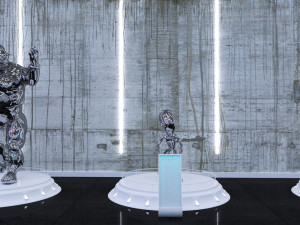 cyberpunk museum interior futuristic design building robot alien fiction cyborg steampunk restaurant 3D Модель