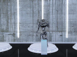 cyberpunk museum interior futuristic design building robot alien fiction cyborg steampunk restaurant 3D Model