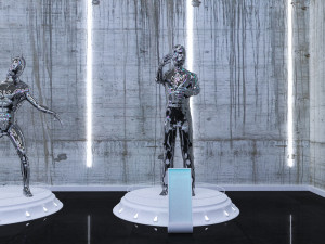cyberpunk museum interior futuristic design building robot alien fiction cyborg steampunk restaurant 3D Модель