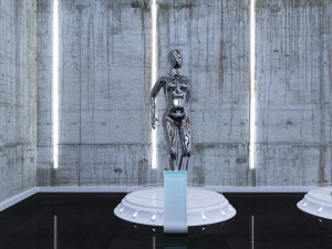 cyberpunk museum interior futuristic design building robot alien fiction cyborg steampunk restaurant 3D Модель