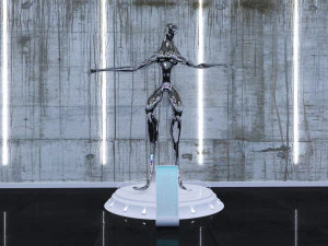 cyberpunk museum interior futuristic design building robot alien fiction cyborg steampunk restaurant 3D Model