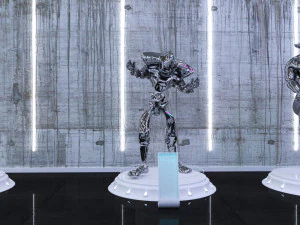 cyberpunk museum interior futuristic design building robot alien fiction cyborg steampunk restaurant 3D Model