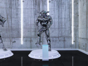 cyberpunk museum interior futuristic design building robot alien fiction cyborg steampunk restaurant 3D Model