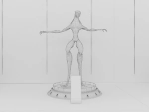 cyberpunk museum interior futuristic design building robot alien fiction cyborg steampunk restaurant 3D Model