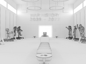 cyberpunk museum interior futuristic design building robot alien fiction cyborg steampunk restaurant 3D Модель