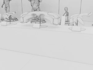 cyberpunk museum interior futuristic design building robot alien fiction cyborg steampunk restaurant 3D Model