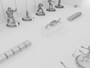 cyberpunk museum interior futuristic design building robot alien fiction cyborg steampunk restaurant 3D Model
