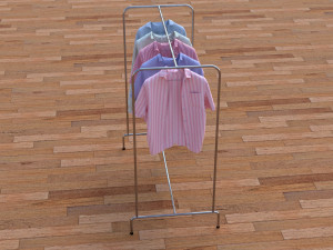 textured hanged shirts rack Model 3D