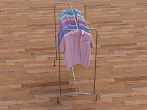 textured hanged shirts rack 3D Model