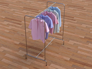 textured hanged shirts rack Model 3D