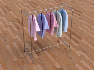 textured hanged shirts rack Model 3D