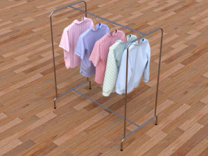 textured hanged shirts rack 3D Model
