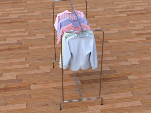 textured hanged shirts rack Model 3D