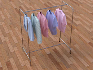 textured hanged shirts rack 3D Model