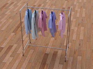 textured hanged shirts rack Model 3D