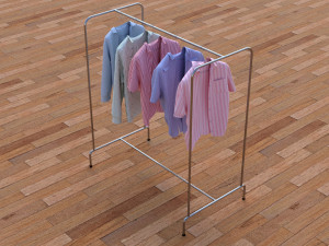 textured hanged shirts rack Model 3D