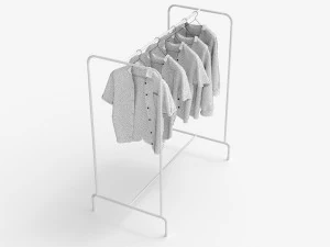 textured hanged shirts rack 3D Model