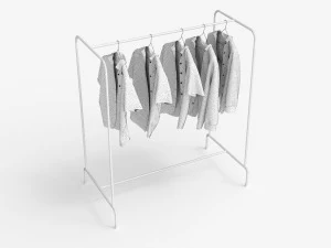 textured hanged shirts rack 3D Model
