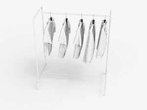 textured hanged shirts rack 3D Model