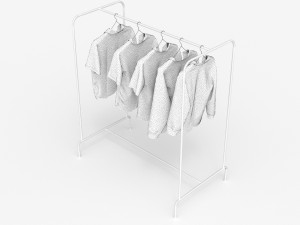 textured hanged shirts rack Model 3D