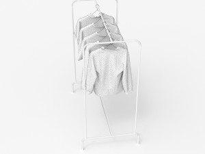 textured hanged shirts rack Model 3D